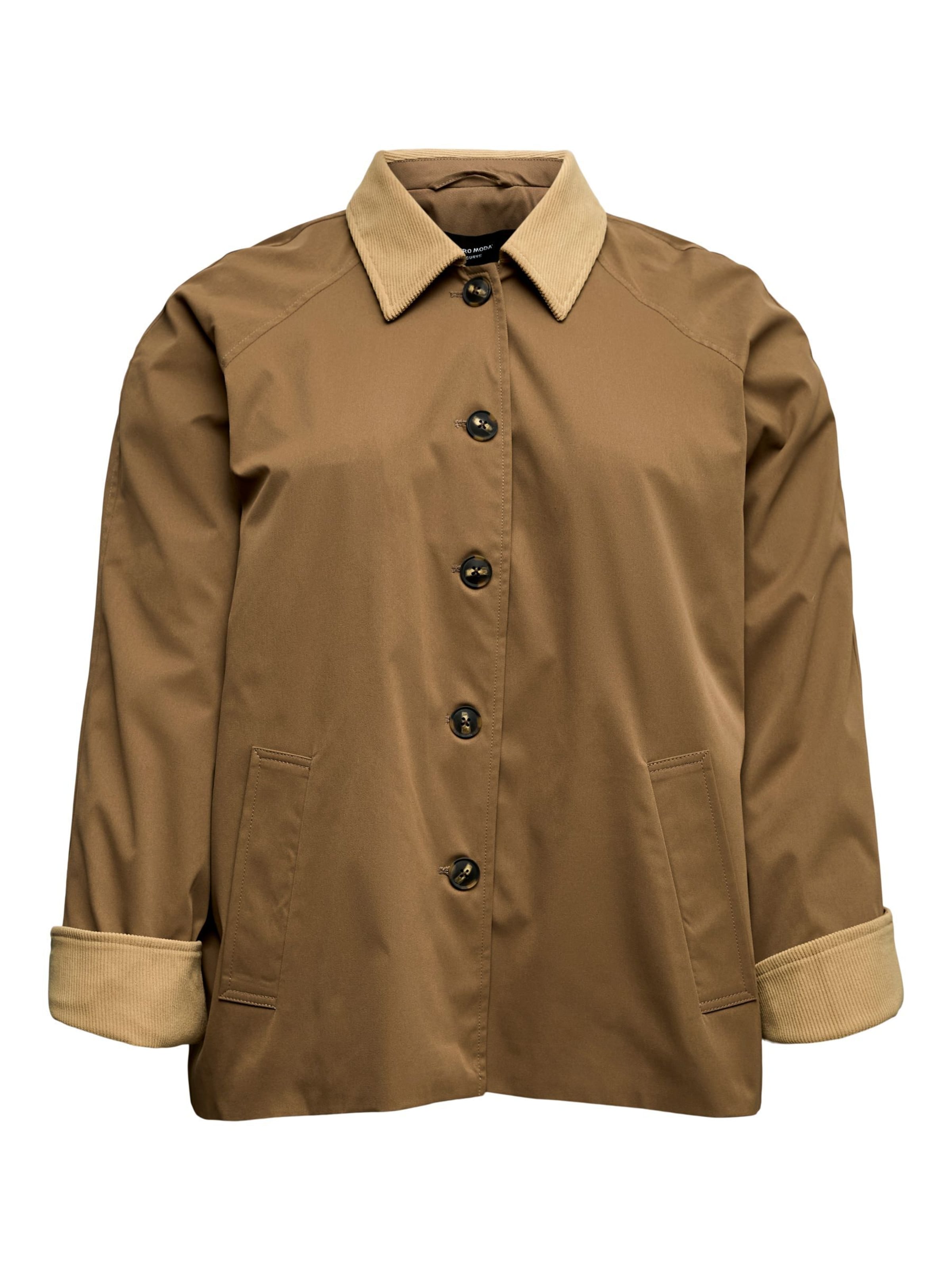 Vero Moda Curve Jacke 'VMCChelseafia' in braun, Produktansicht