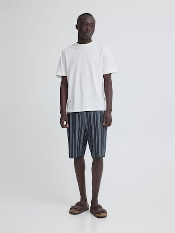 BLEND - Loosefit Pantalón chino ' BHMaddox Linen Mix Striped ' en azul