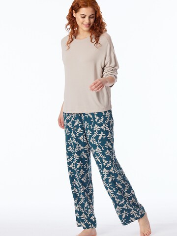 SCHIESSER - Camiseta para dormir ' Mix & Relax ' en beige: frente