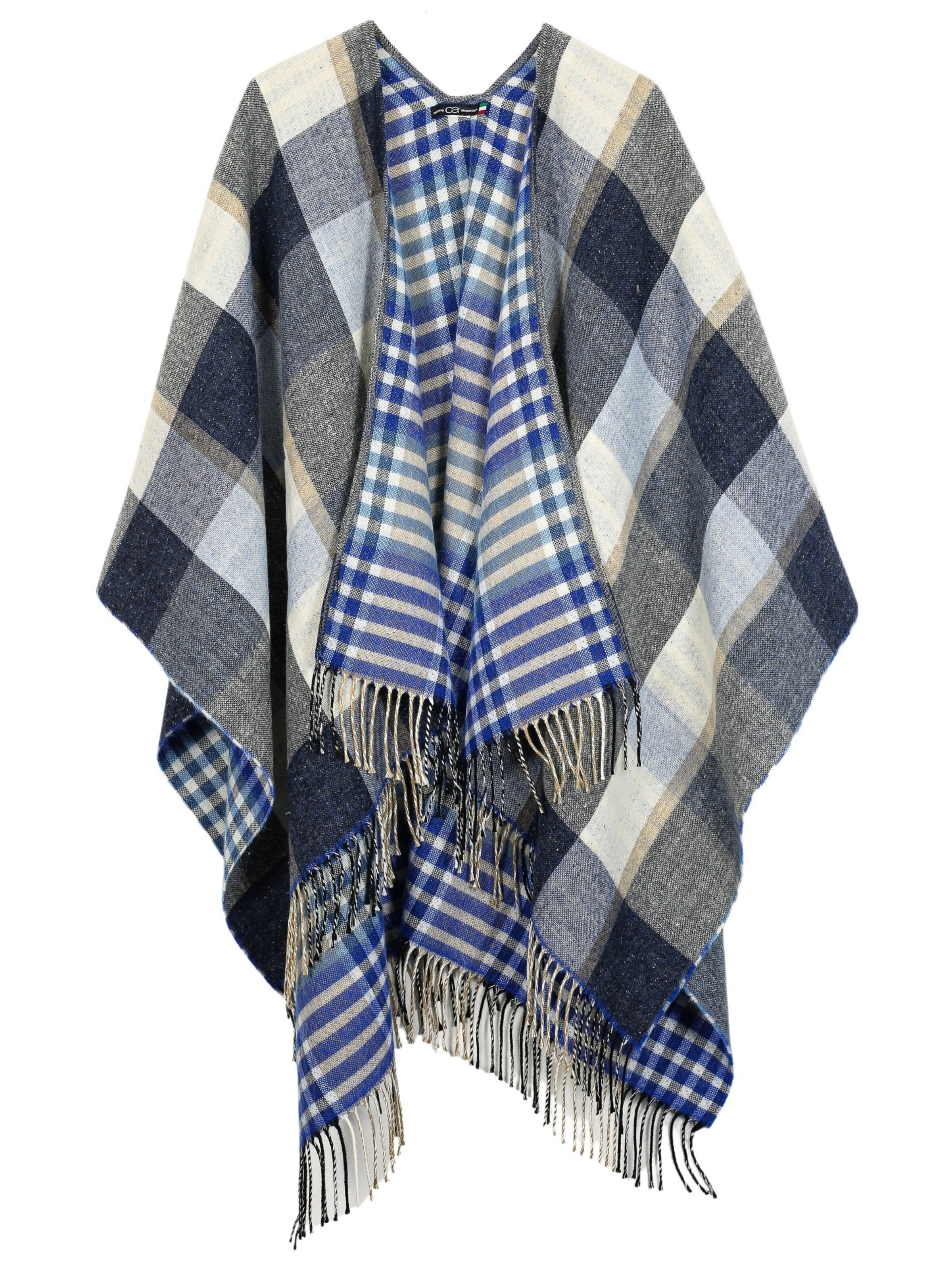 COLLEZIONE ALESSANDRO Cape 'Aspen' in Blue: front