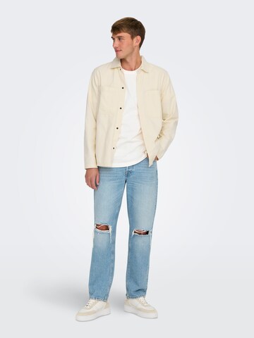 Only & Sons Comfort Fit Jacke 'ONSLEDGER' in Beige
