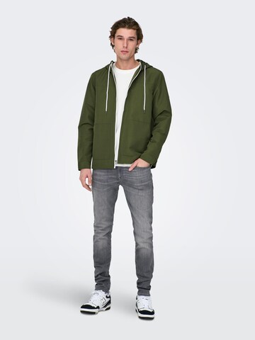 Only & Sons Between-Season Jacket 'MATT' in Green