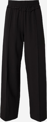 TOPSHOP Regular Trousers with creases in Black: front