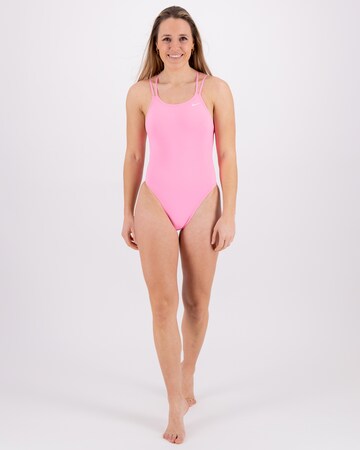 Nike Swim Bustier Badeanzug ' Hydrastrong Solid Spiderback ' in Pink