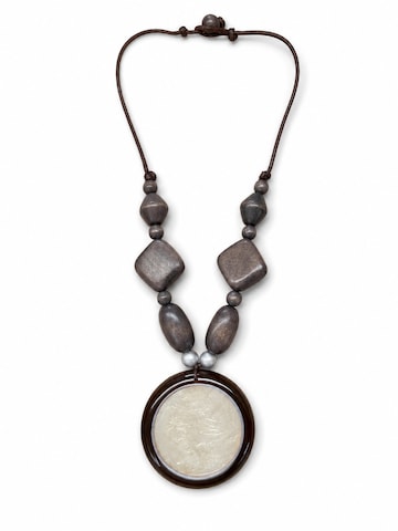 COLLEZIONE ALESSANDRO Kette 'Nacre' in Braun: Vorderseite