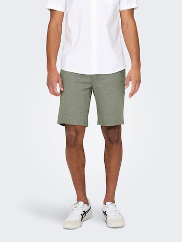 Regular Pantalon chino 'Mark' Only & Sons en vert : devant