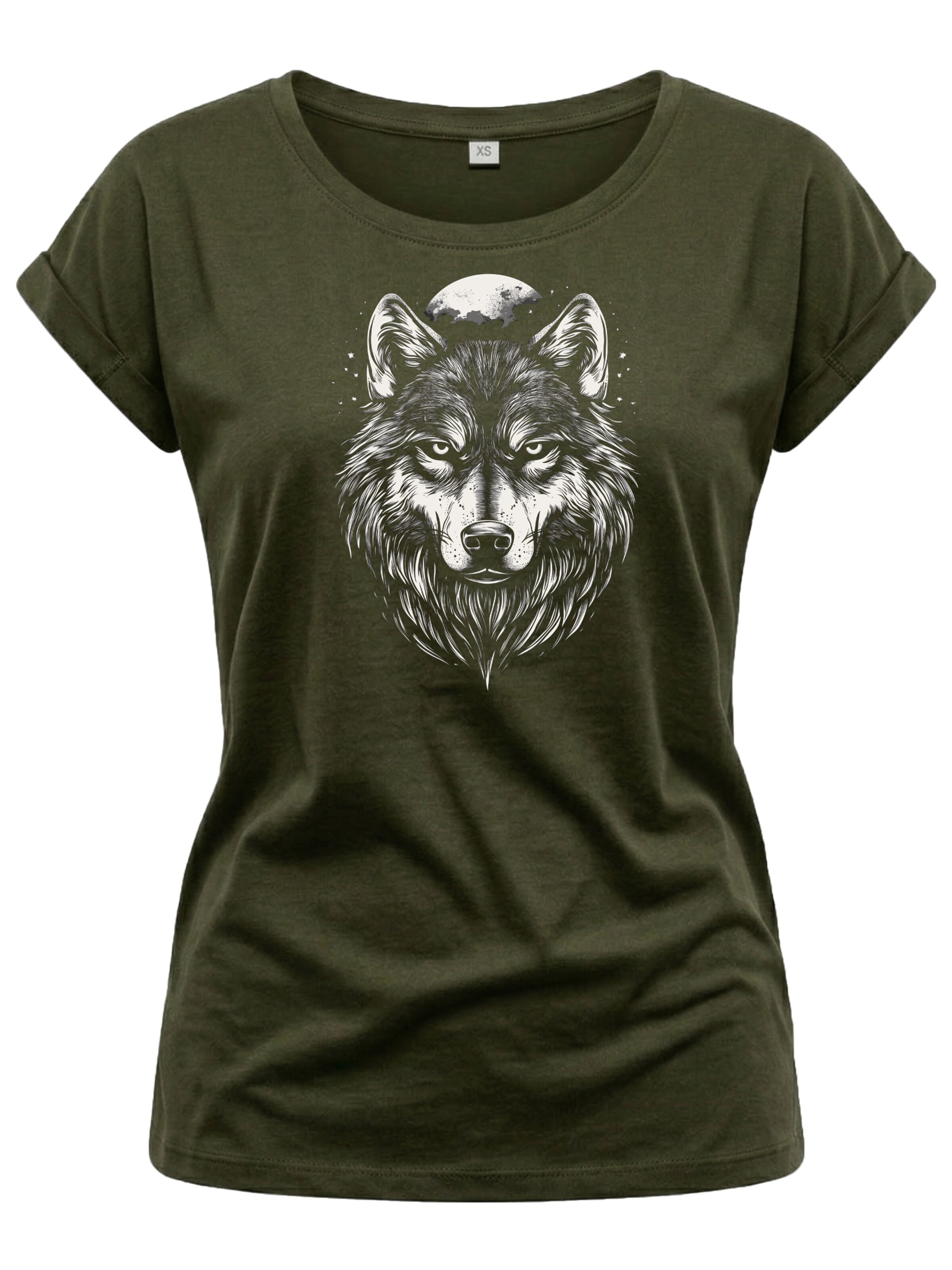 MAKAYA Shirt 'Wolf' in Green: front