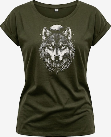 MAKAYA Shirt 'Wolf' in Green: front