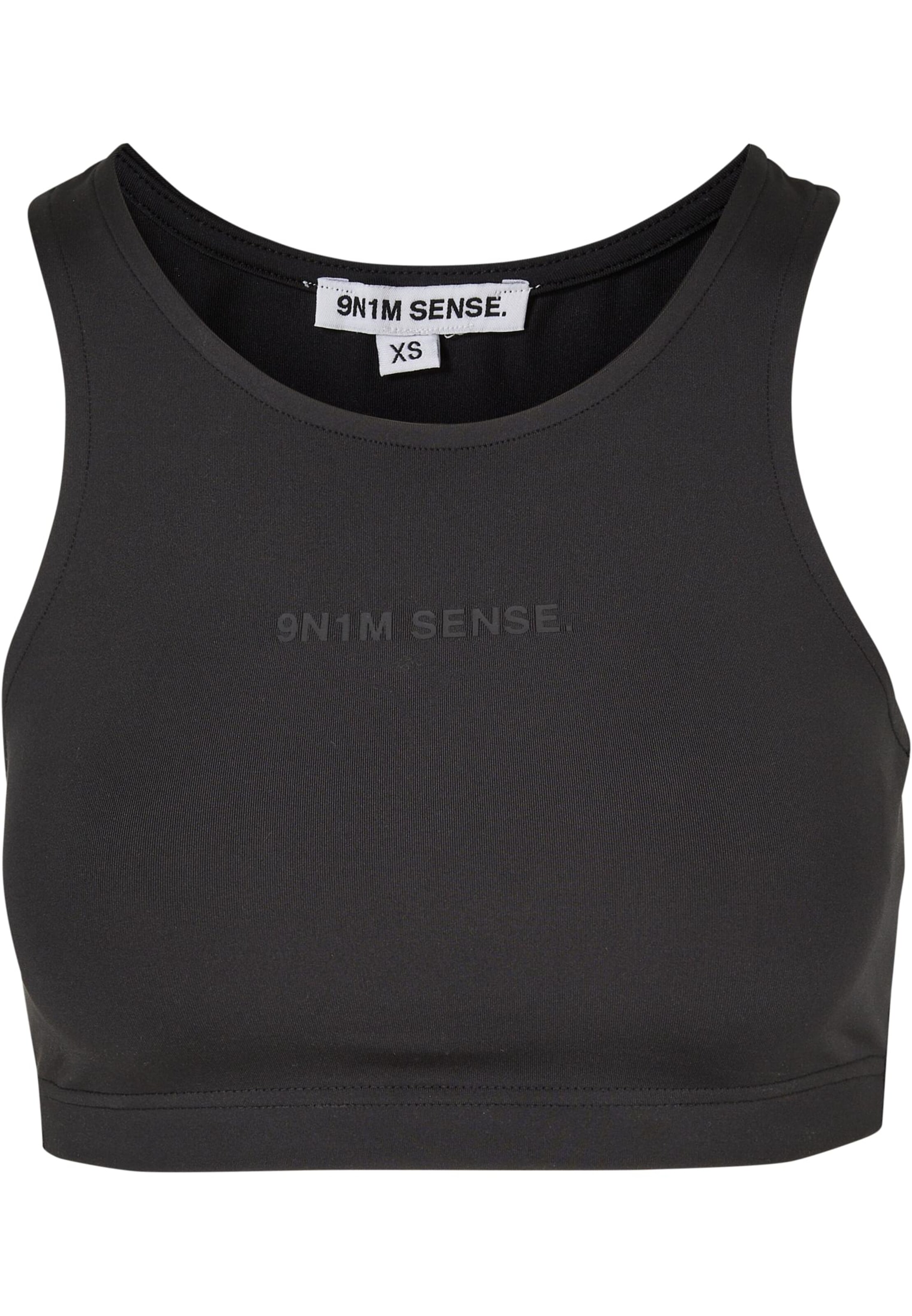 Top di 9N1M SENSE in nero: frontale