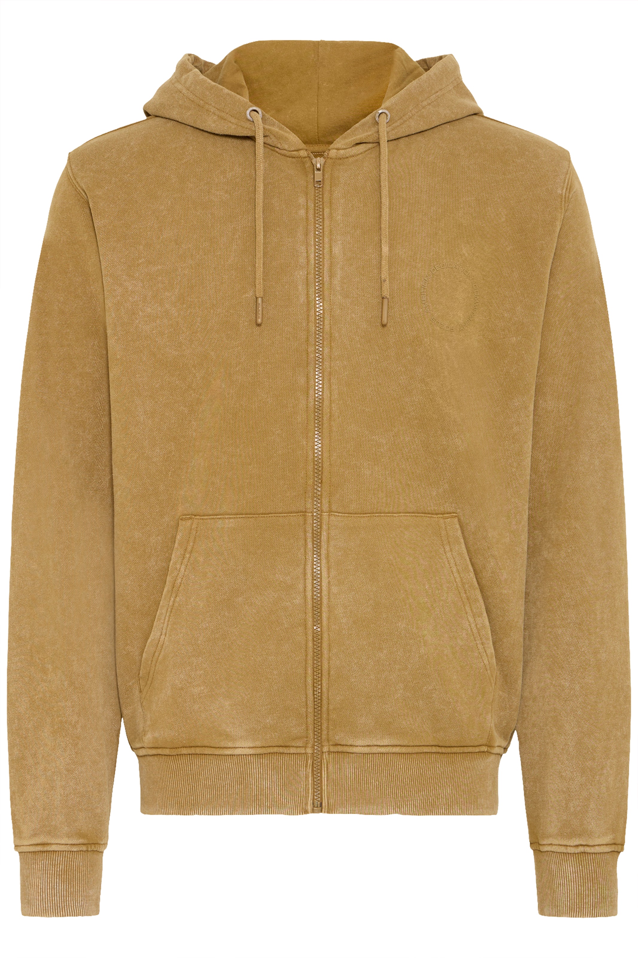 BLEND Zip-Up Hoodie in Yellow: front