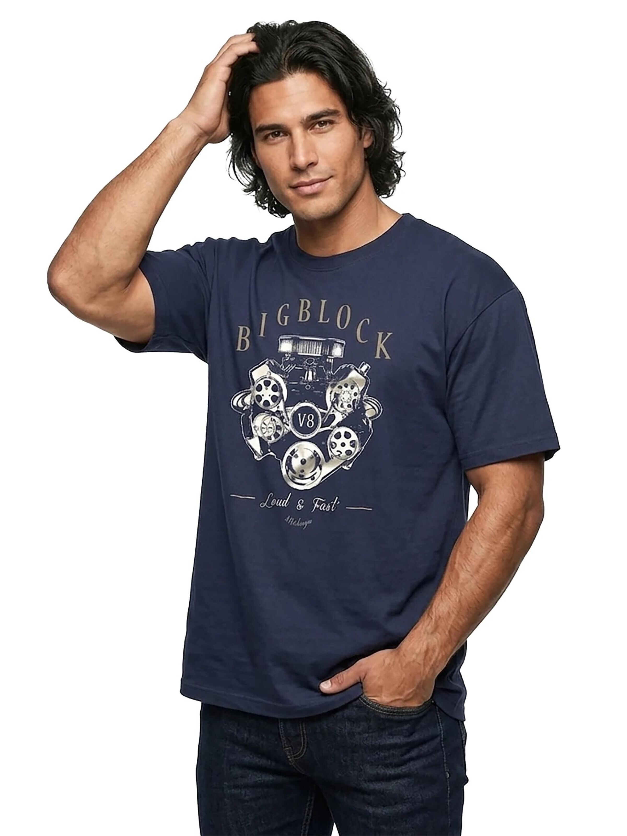 MAKAYA Shirt 'Big Block' in Blue