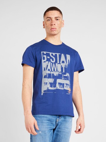 G-Star RAW Тениска 'Underground' в синьо: отпред