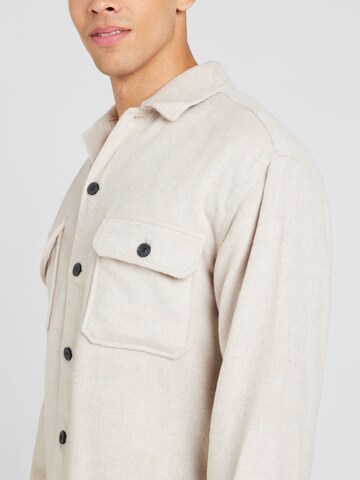 JACK & JONES Comfort fit Overhemd 'JJEBRADLEY OLLIE' in Beige