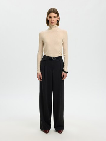 Wide Leg Pantalon à pince 'SLWMARA' SELECTED en noir