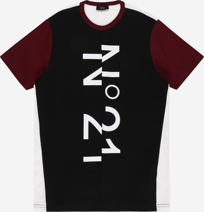 N°21 T-Shirt in karminrot / schwarz / offwhite, Produktansicht