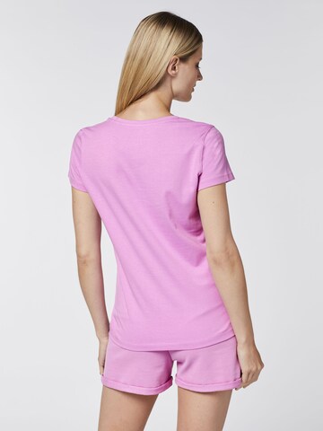 Oklahoma Jeans Shirt ' mit floralem Label-Akzent ' in Purple