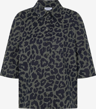 CECIL Bluse in L in dunkelgrün / schwarz, Produktansicht