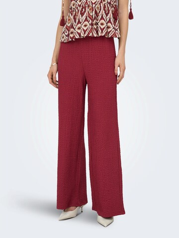 Wide Leg Pantalon 'ONLERIKKA' ONLY en rouge : devant