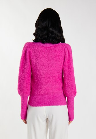 Pullover di faina in rosa