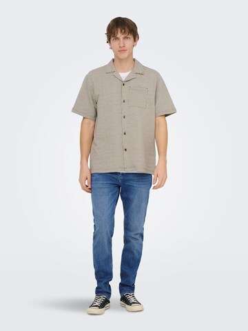 Coupe regular Chemise 'ONSKian' Only & Sons en marron