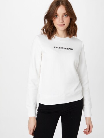 Calvin Klein Jeans Majica | bela barva: sprednja stran