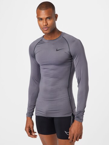 NIKE Regular fit Функционална тениска 'Pro Cool' в сиво: отпред
