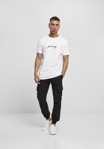 Mister Tee T-shirt 'Pray' i vit