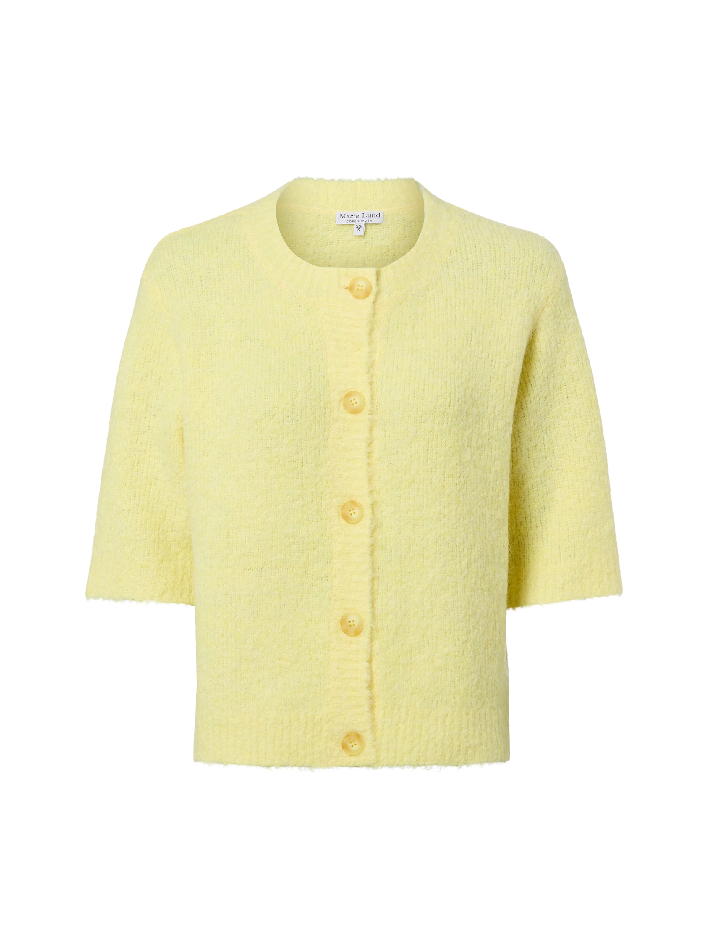 Marie Lund Gebreid vest in Geel: voorkant