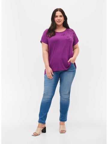 Zizzi Shirt 'Tora' in Purple