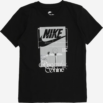 Nike Sportswear Paita 'RISE AND SHINE' värissä musta: etupuoli