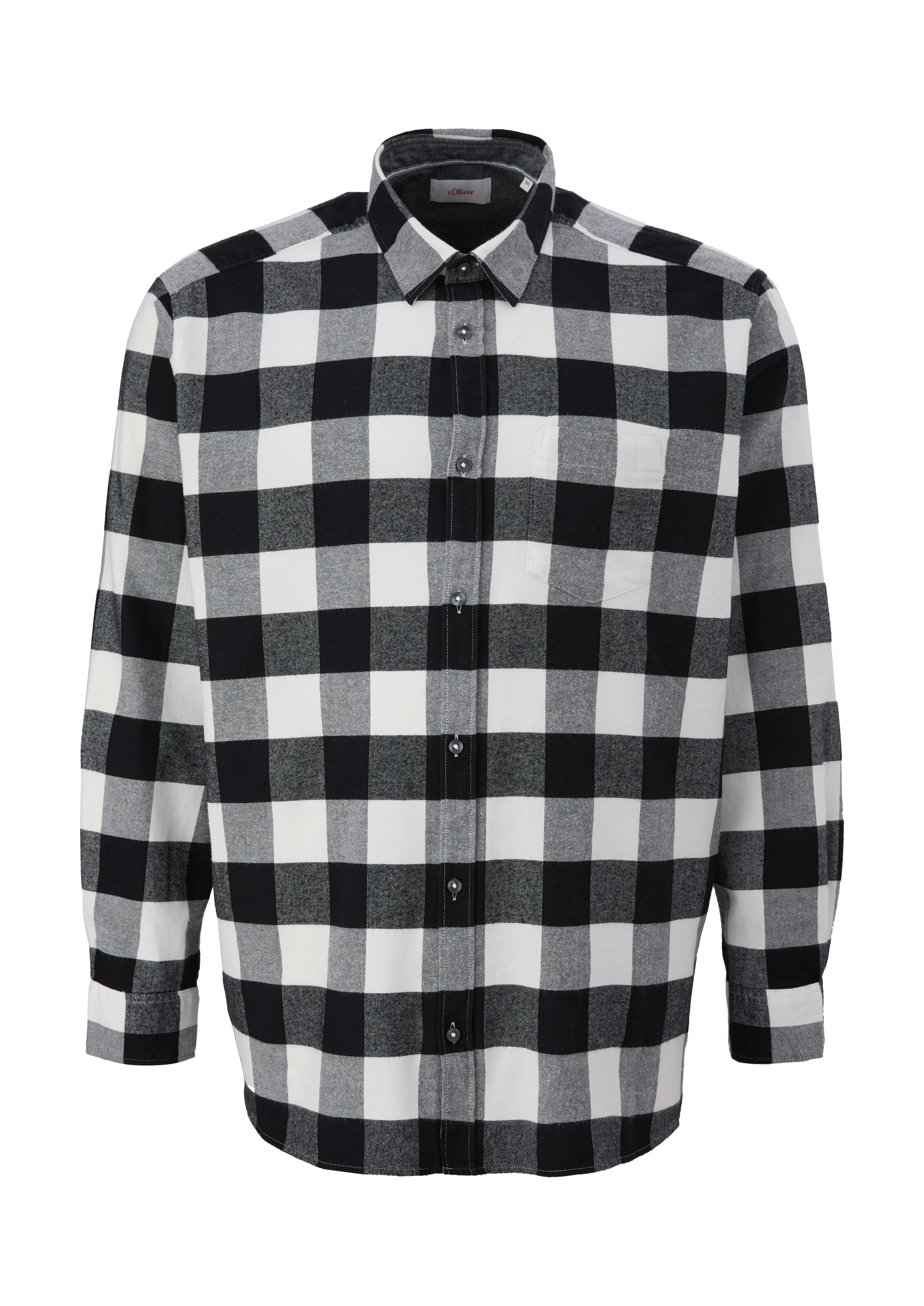 s.Oliver Men Big Sizes Regular Fit Hemd in Schwarz: Vorderseite