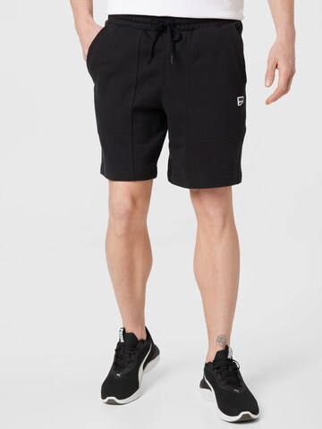 PUMA Regular Pants 'Downtown' in Black: front