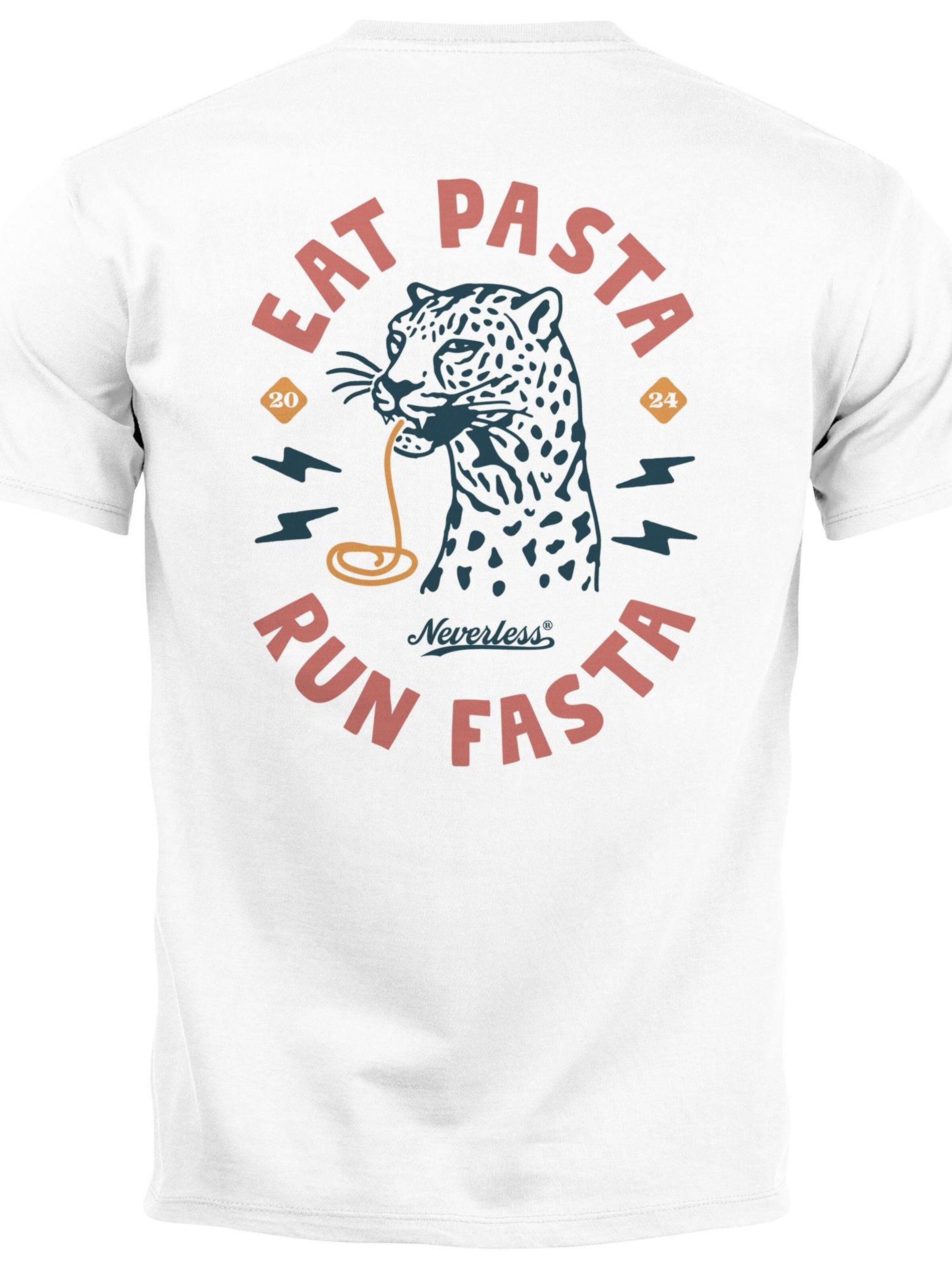 Neverless Shirt 'Eat pasta' in White