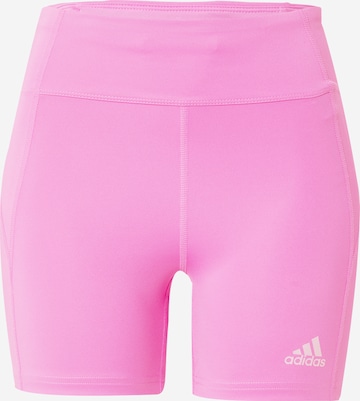 Coupe slim Pantalon de sport 'Own The Run' ADIDAS SPORTSWEAR en rose : devant