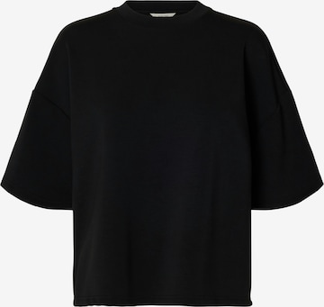 T-shirt oversize 'SLFTenny' SELECTED en noir : devant