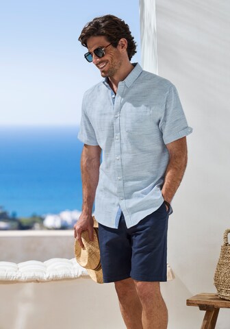 H.I.S Regular Fit Businesshemd in Blau