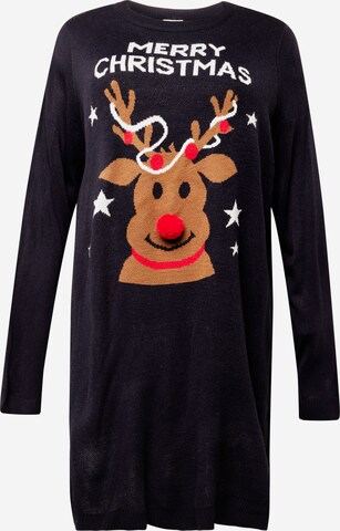 ONLY Carmakoma Knitted dress 'XMAS DEER' in Blue: front