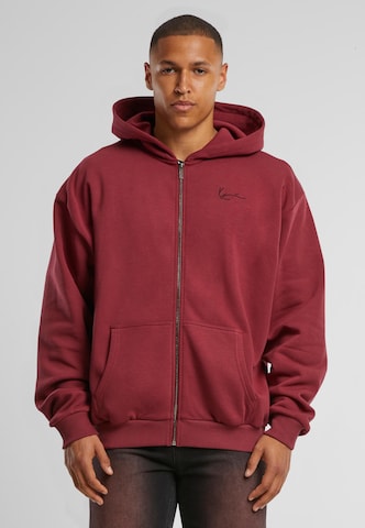 Karl Kani Zip-Up Hoodie 'Essential' in Red: front