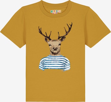 watabout.kids T-Shirt 'Hirsch' in Gelb: Vorderseite
