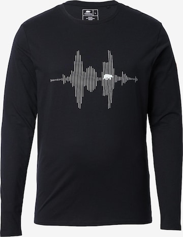 FORSBERG Sweatshirt 'Longsleeve mit Audiowelle' in Black: front