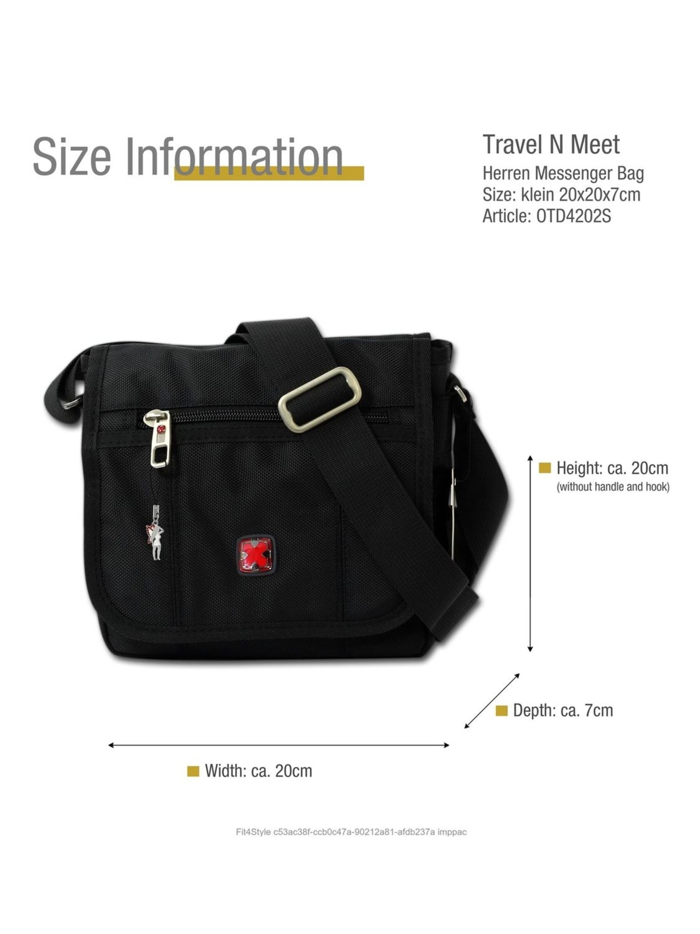 Travel N Meet - Bolso de hombro en negro