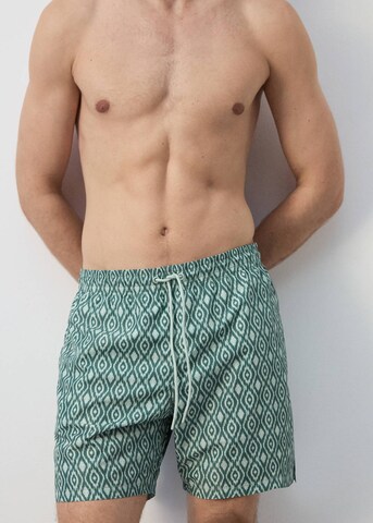 MANGO MAN Board Shorts 'Geo2' in Green