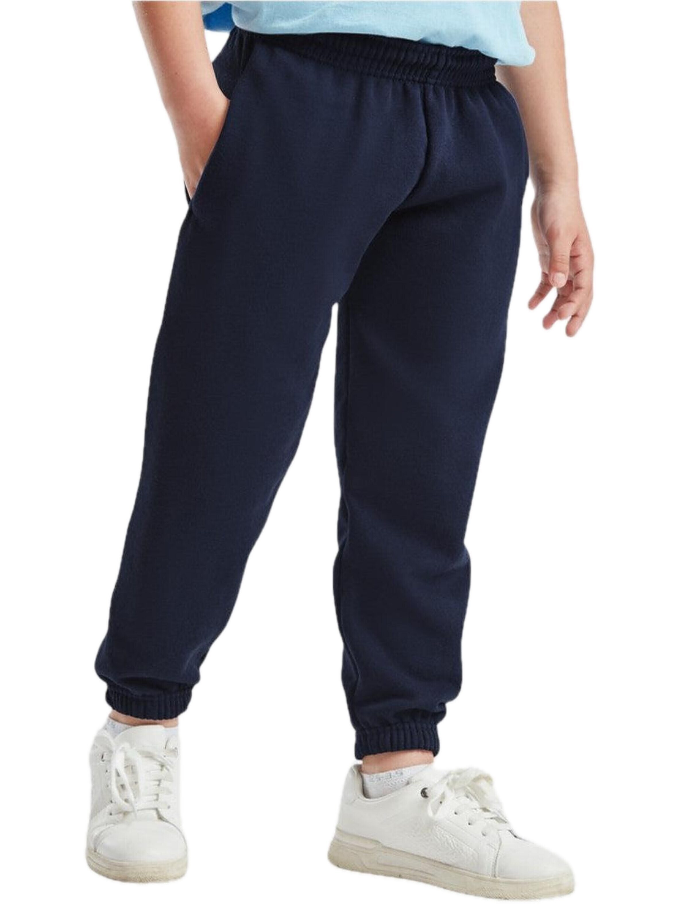 FRUIT OF THE LOOM Regular Broek 'Sweatpants with cuffs for kids' in Blauw