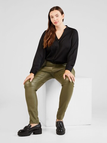 ONLY Carmakoma Skinny Jeans 'ANNE' in Green