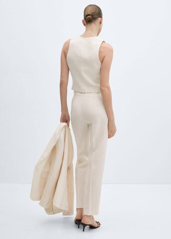 MANGO Regular Pleated Pants 'Boreli' in Beige