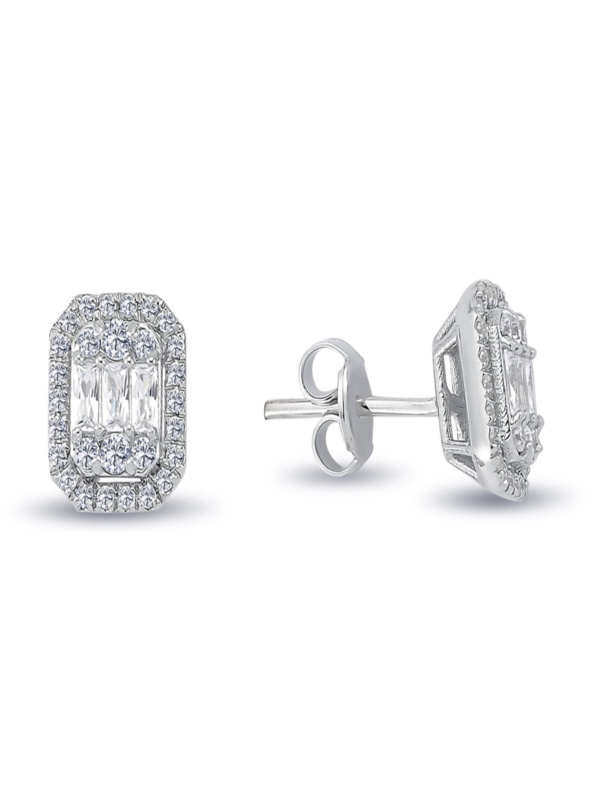 EinStein Diamant Earrings in Silver: front