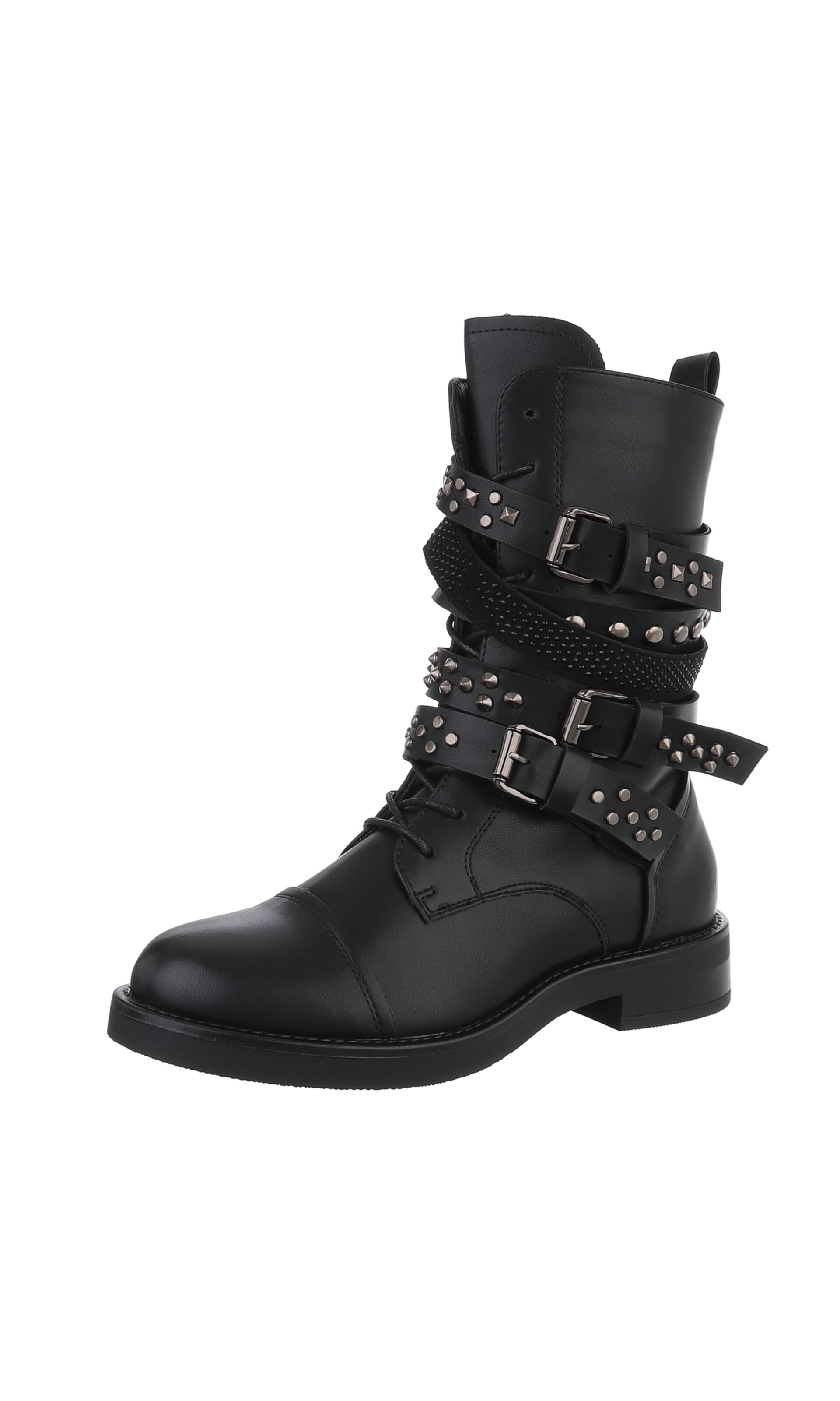 Ital-Design Stiefelette in Schwarz: Vorderseite