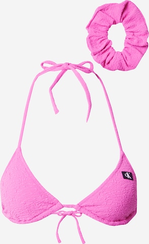 Calvin Klein Swimwear Regular Bikini top in Pink: front