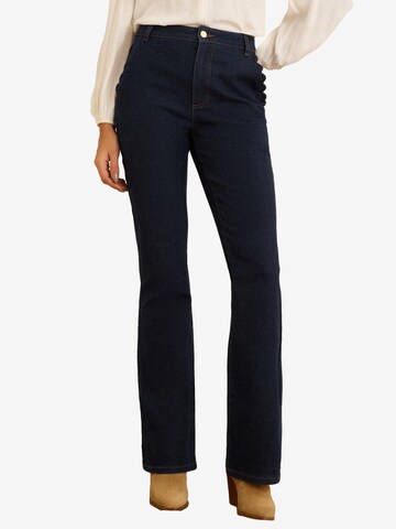 love & roses Bootcut Jeans in Blauw: voorkant