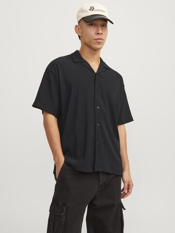 JACK & JONES Regular fit Overhemd 'VALENCIA' in Zwart: voorkant